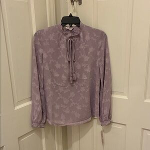 Nanette Lepore Lilac Blouse with Tie Neck